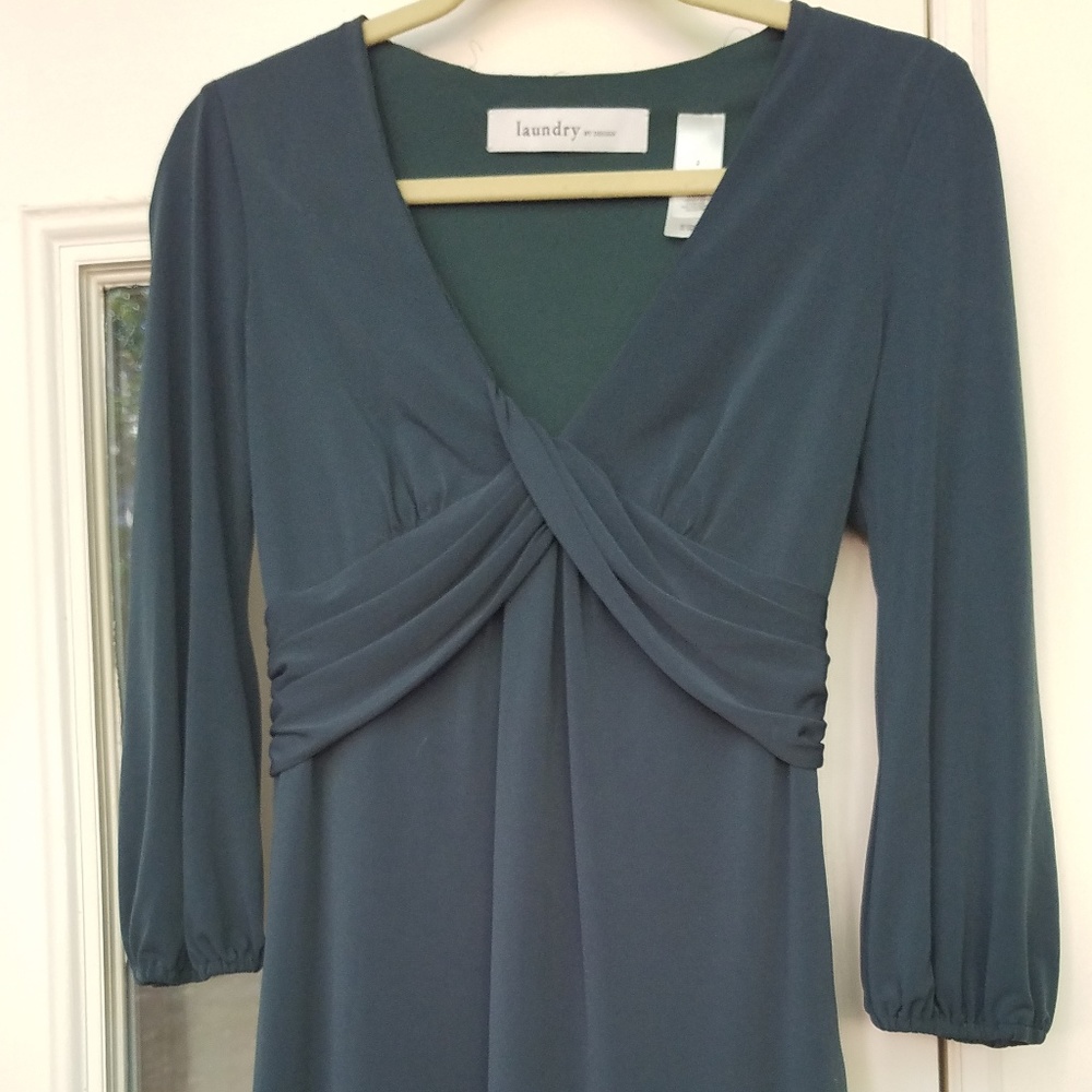 Laundry By Design Forest Green Wrap Dress, Size 2